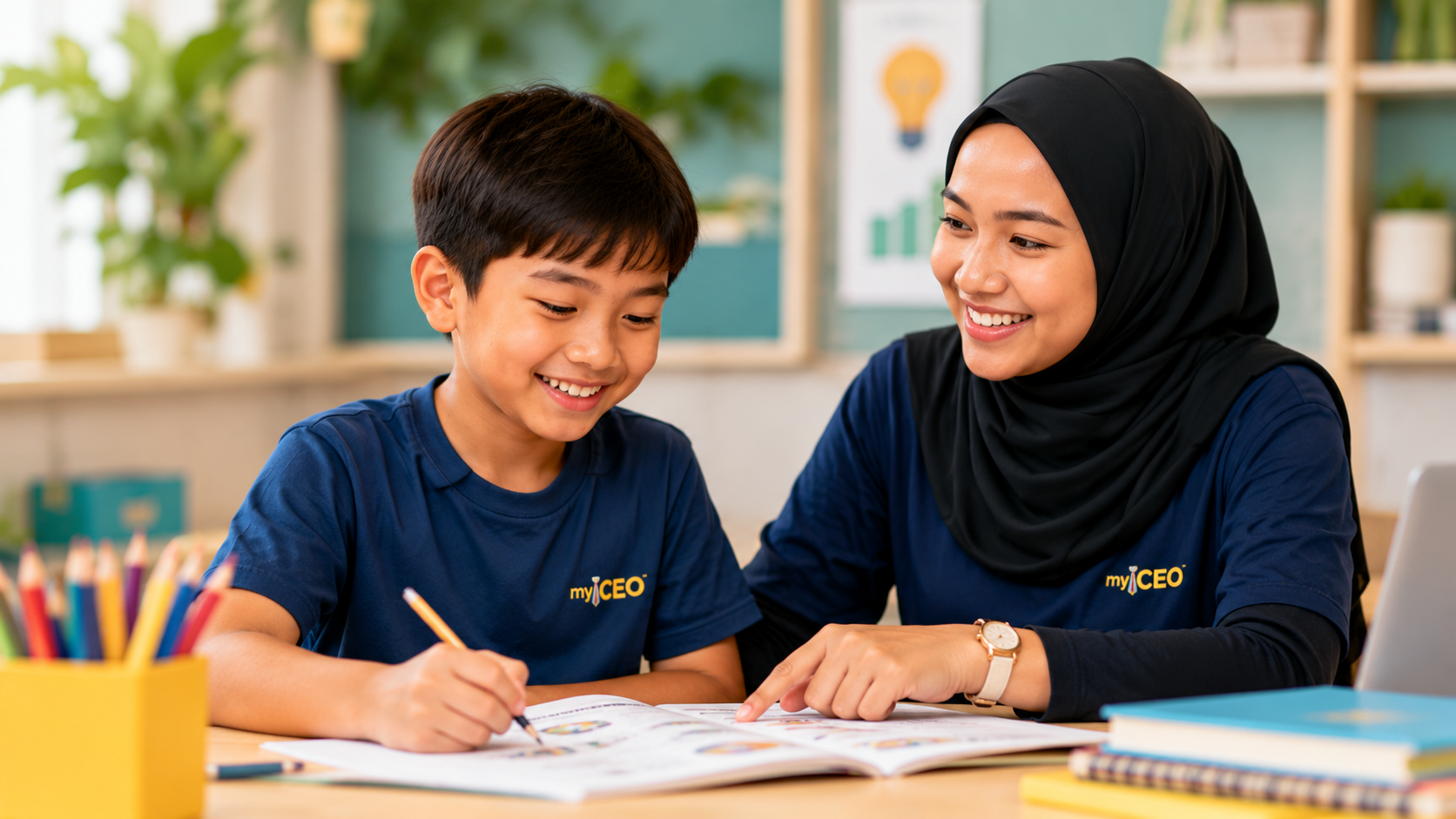 Child receiving guided feedback